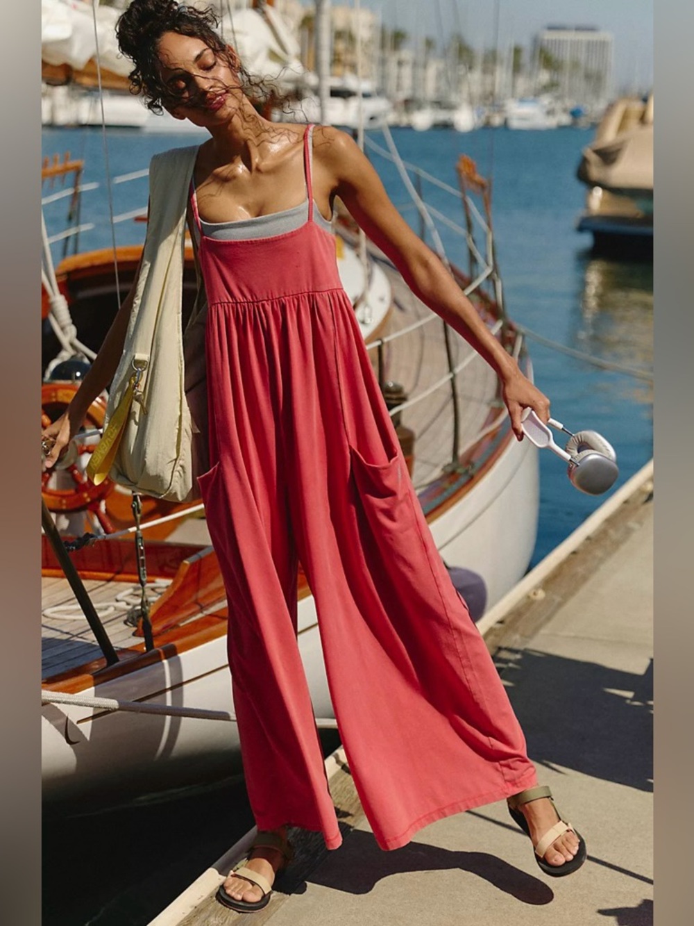 NWT FREE PEOPLE MOVEMENT Hot Shot Strappy Onesie | Grapefruit MSRP $80 SOLD OUT - Picture 3 of 6